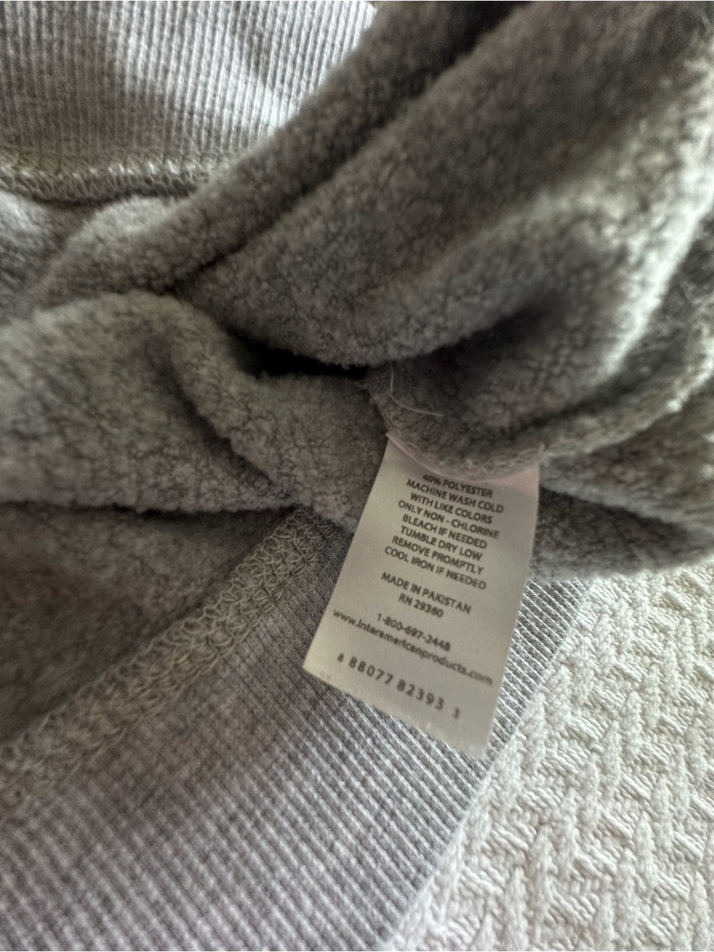 Grey sweater sweatshirt with hood - Picture 3 of 4